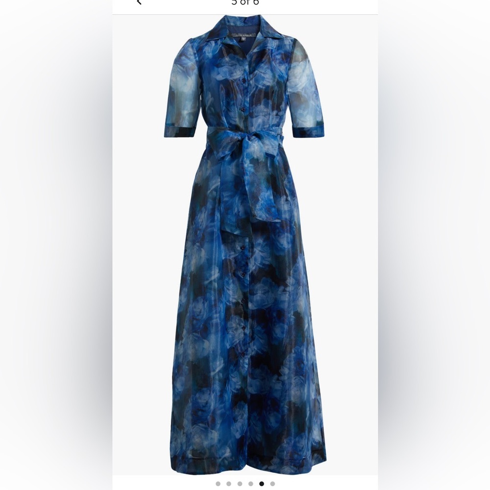 Julia Jordan Tie Belt Organza Short Sleeve Maxi Cocktail Dress 6 - Picture 5 of 9